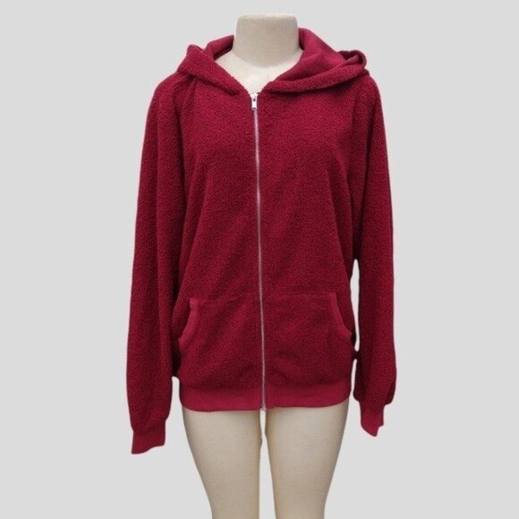 Burgundy Teddy Jacket M - Picture 2 of 8